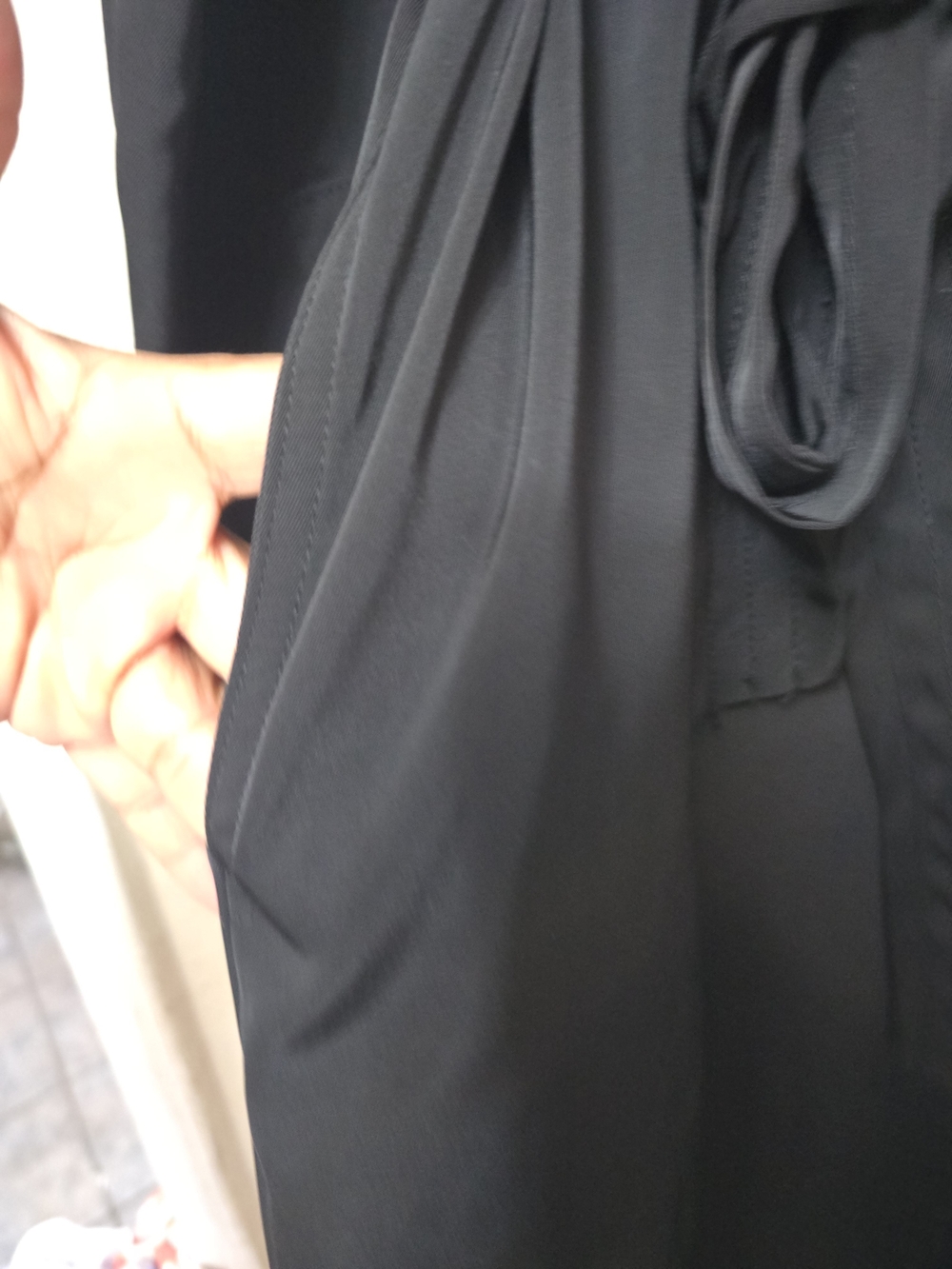 Banana Republic Black Long-Sleeve Shirt Dress with Waist Tie - Picture 6 of 13
